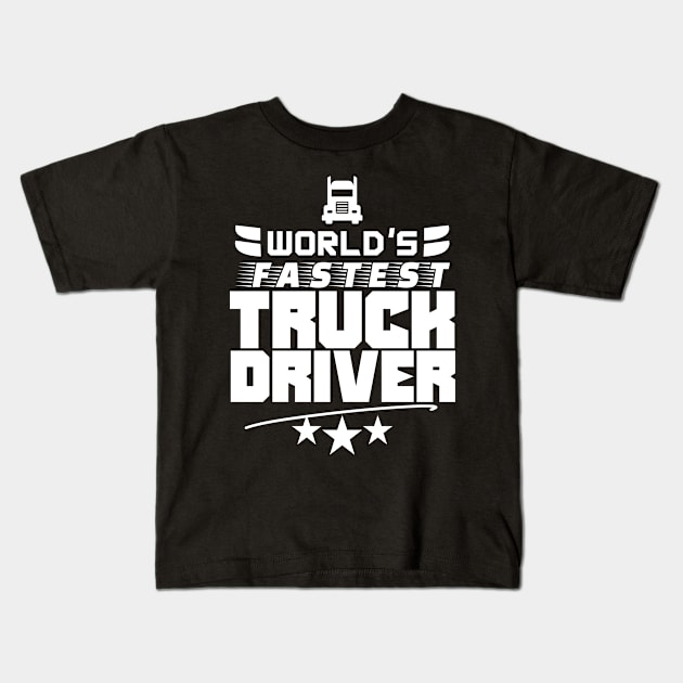 Driving Truck Trucking Trucker Driver Kids T-Shirt by dr3shirts